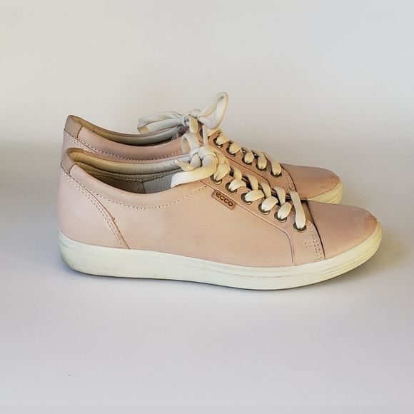 Ecco Soft 7 Women's Pink Leather Sneaker Size 37 - Picture 4 of 11